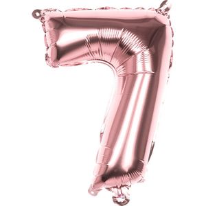 Boland - Folieballon '7' roségoud (36 cm) 7 - Rose Goud - Cijfer ballon