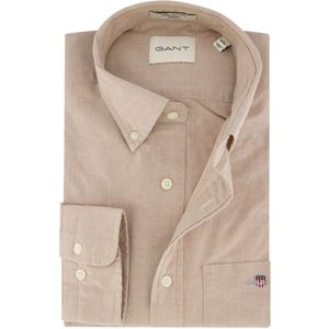 Gant - Regular Fit - Casual Overhemd - Beige - Button-Down Boord