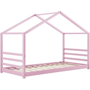 Kinderbed Giles - Huisbed - Met bedbodem - 90x200 cm - Roze - Voor jongens - Voor meisjes - Voor kinderen