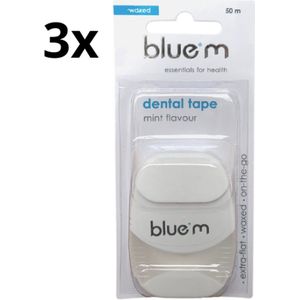 Bluem Dental Floss Tape Waxed - 3 x 50 meter - Voordeelverpakking
