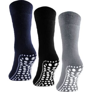 Budino - Huissokken - Anti slip - Maat 39-42 - 1 paar - Zwart