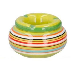 Tom Asbak 11x11x6,4 Cm Keramiek Groen/oranje/blauw