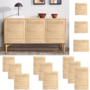 The Living Store Kastdeuren met lamellen 4 st 61,5x59,4 cm massief grenenhout - Louvredeur - Kastdeur - Grenenhouten Deur - Houten Kastdeur - Schuifdeur