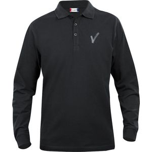 Clique Security / Beveiliging Polo Lange Mouw Heren - Zwart - Maat 3XL - VOOR PROFESSIONALS