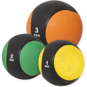 Gorilla Sports Medicijn Bal set van 3 - 6 kg - 1, 2 en 3 kg - Medicine ball - Trainingsballen