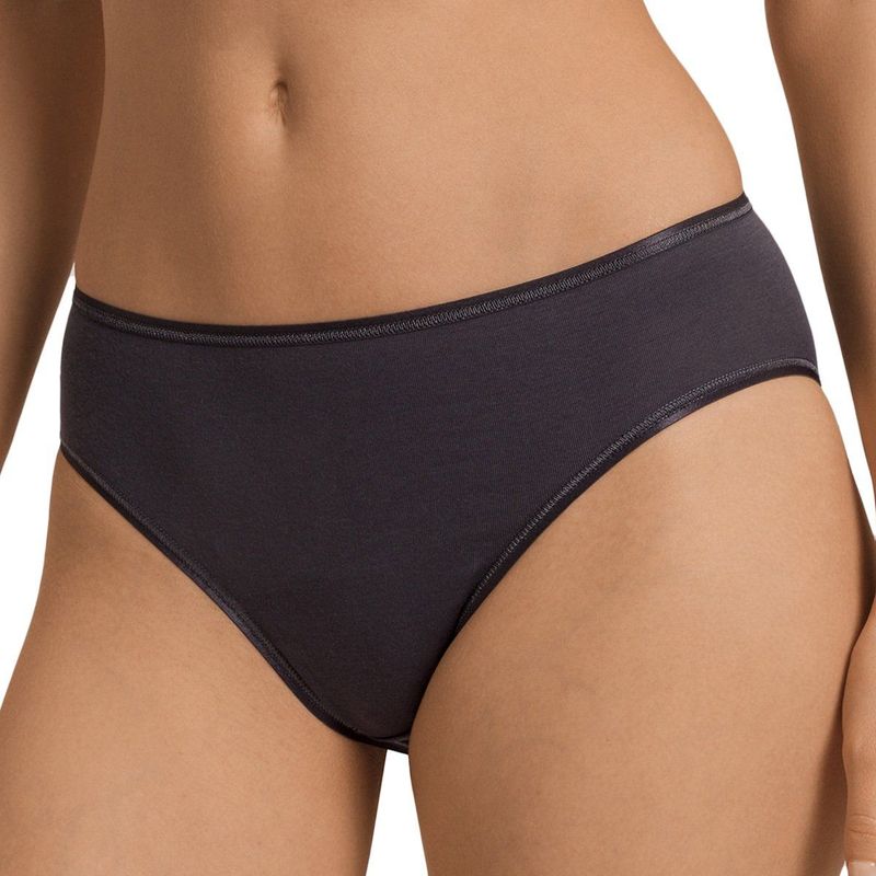Hanro - Cotton Seamless Midi Brief - Ondergoed - Grijs - Dames