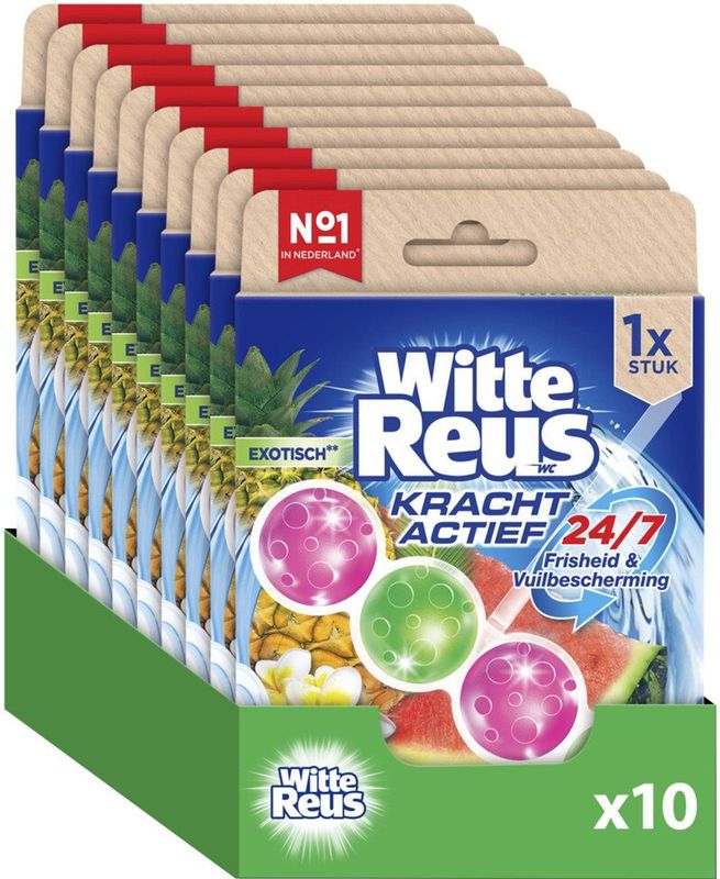 Witte Reus - Kracht Actief Exotisch - Toiletblok - 50g - Voordeelverpakking - 10 stuks