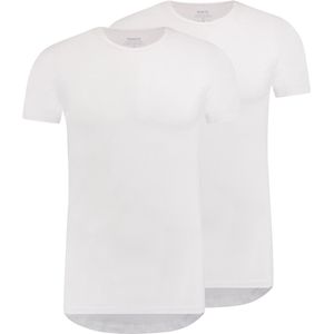 Heren T-shirt ronde hals Slim fit 2-Pack Wit | Maat XXL | MWTS