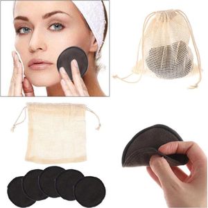 Cabantis Herbruikbare Wattenschijfjes|Make Up Remover Pads|Make Up Pads Herbruikbaar|5 stuks Zwart