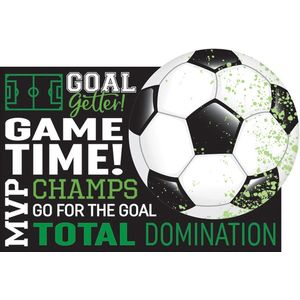 Amscan Uitnodigingen Soccer Goal Getter Groen 8 Stuks
