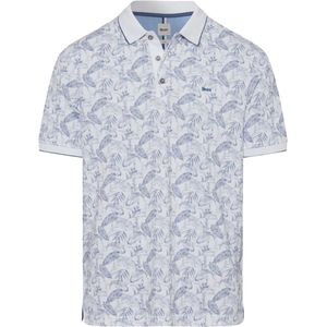 Brax - Polo - Wit Blauw Geprint - Katoen