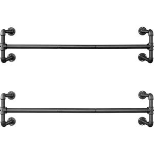 2-delige set kledingrails - ophangstangen - aan de muur gemonteerde rekken - ideaal voor het maximaliseren van de ruimte - 110 cm x 30 cm x 29,3 cm