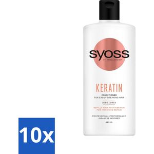 Syoss Keratin Conditioner - Crèmespoeling - Keratine - 440 ml - Bulkverpakking - 10 stuks