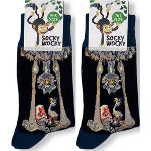 2 Pack – STUISVOGEL - Grappige Sokken voor Mannen & Vrouwen - One Size Sokken met Tekst - Humorvolle Huissokken - Happy Socks Verjaardagscadeau - Geschenk voor Heren, Dames, Vader, Moeder, Vriendin, Zus, Oma - Cadeau SOCKY WOCKY