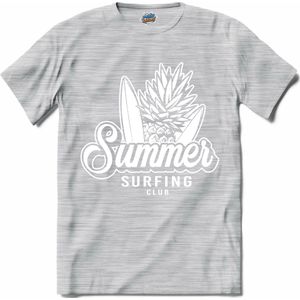 Summer Surfing | Surfen - Surf - Surfboard - T-Shirt - Unisex - Donker Grijs - Gemêleerd - Maat S