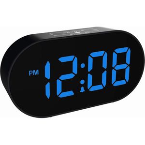 Digitale Wekkerradio met Verstelbare Helderheid en Snooze Functie - Groot Display - Geluidsvolume Aanpassing - Geschikt voor Slechthorenden - Ideale Wekker voor Slaapkamer - Elektronische Klok met Digitale Tijdweergave