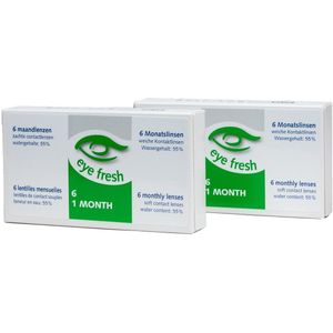 Eye Fresh maandlenzen 12 stuks - voordeelverpakking - zachte contactlenzen -3,25