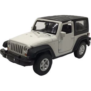 Jeep Wrangler Rubicon (Wit) (10 cm) 1/34 Welly [Modelauto - Schaalmodel - Miniatuurauto]