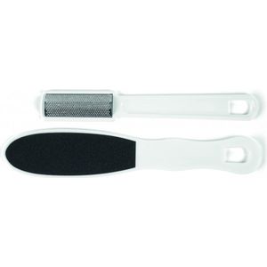 Vijl en Eeltrasp Set - Pedicure set 2 delig - Kunststof Wit