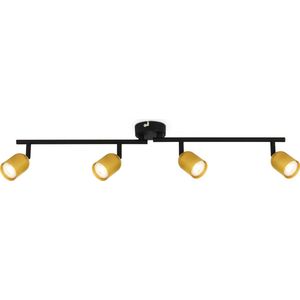 BRILONER - Plafondlamp - 2145047 - Draaibaar - GU10 fitting - Gloeilamp niet inbegrepen - 70.5 x 8 x 11 cm - Zwart-goud