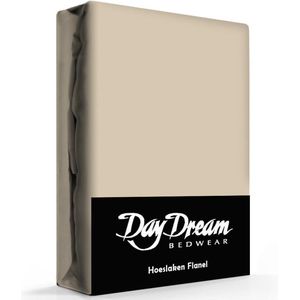 Day Dream hoeslaken - flanel - 140 x 200 - Zand
