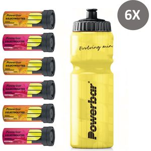 Powerbar Sportdrank Electrolyte Tabs - Mango Passionfruit (3x) & Raspberry (3x) - Met 5 Elektrolyten - Zonder cafeïne - 6 x 10 tabletten (inclusief GRATIS PowerBar bidon)