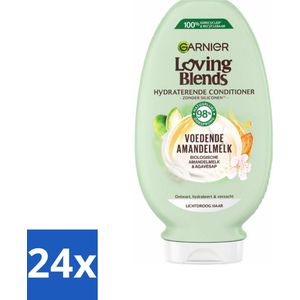 24 x Garnier Loving Blends Voedende Amandelmelk Conditioner 250 ml - Haar Conditioner - Voedende Conditioner - Droog Haar - Amandelmelk Conditioner - Biologische Conditioner