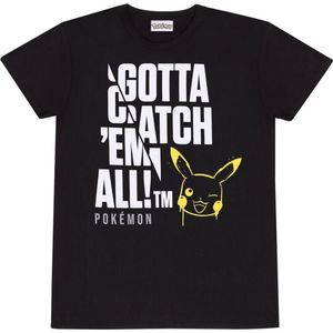 Pokémon Jumbo Unisex T-shirt - zwart - S