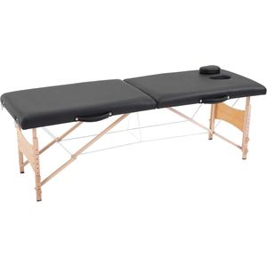 Verstelbare Massagetafel - Draagbare Massagebank - Cosmetische Bank - Zwart - 186x60cm - 150kg