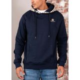 Aquascutum - Active Club Check - Hoodie - Navy - 100% Katoen Brushed Fleece