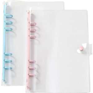 Transparante Ringmap A5 - Mini Ringband met 6 Ringen (2 Stuks) voor Notities, Planners en Opberging - Regenboog Design