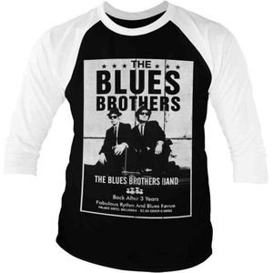 The Blues Brothers Raglan top -S- Poster Zwart/Wit