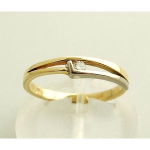 Bicolor diamanten Christian ring