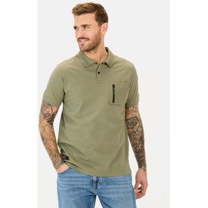 camel active Korte mouw poloshirt met verkoelend effect - Maat menswear-M - Donker Groen