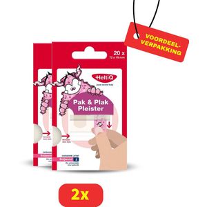 Heltiq Pak & Plak Pleisters - Roze - 2 x 20 Stuks Voordeelverpakking!