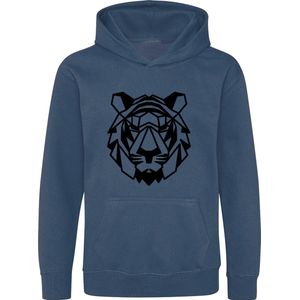 Be Friends Hoodie - Tijger - Kinderen - Blauw - Maat 1-2 jaar