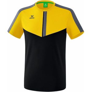 Erima Squad T-Shirt Slate Grijs-Zwart-Geel Maat XL