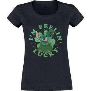 Lilo & Stitch I´m feelin lucky Dames T-shirt - zwart - M