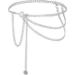 Zilveren Taille Ketting voor Vrouwen - Metalen Meerlaagse Body Chain