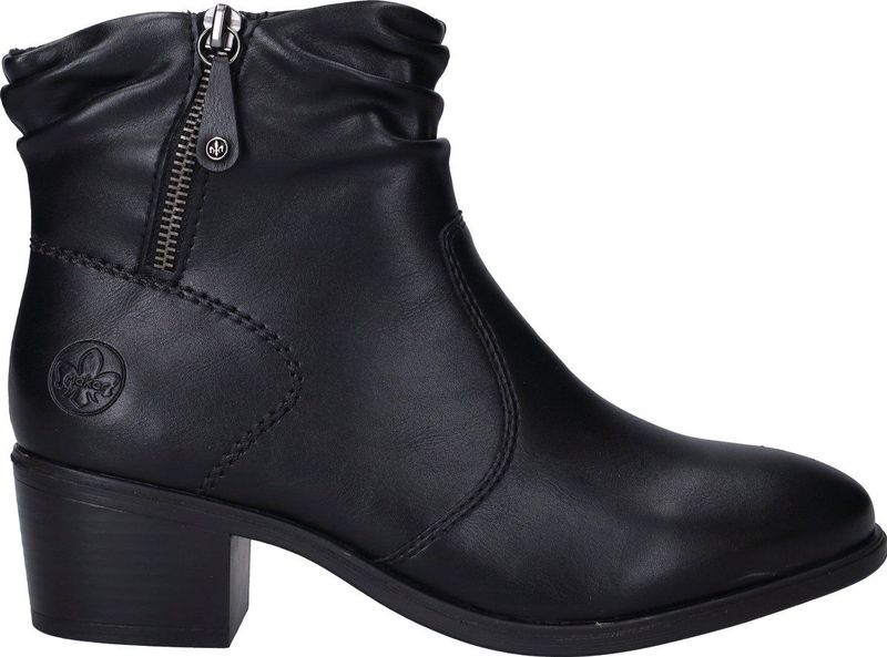 Rieker - Kuitlaarzen - Zwart - Ritssluiting - Blokhak - 4,5 cm Hakhoogte
