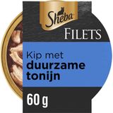 Sheba Filets - Kattenvoer natvoer - Tonijn en kip in saus - 16 x 60 g