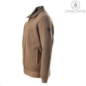 Chris Cayne heren vest - maat M - zand - structuur - honeycomb - effen - vest met rits - steekzakken met rits