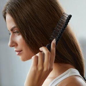 Opvouwbare kam - kleine opvouwbare haarborstel - brede tandkam - haarkam - reishaarborstel - draagbare kleine zwarte kam voor vrouwen en mannen