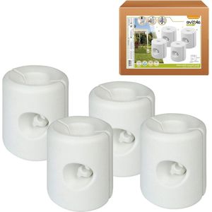 Verpakking van 4 witte karperhouders - 25 x 25 x 25 cm - Langwerpige houders