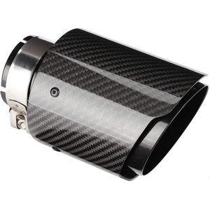 63mm Luchtuitlaatpijp - Koolstofvezel Auto Uitlaatpijp - Glanzend Zwart - Duurzaam - Achterste Uitlaatpijp