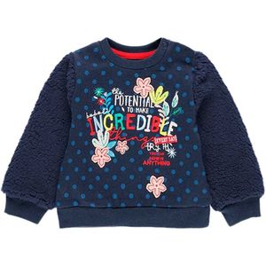 Boboli Fleece Floral Sweatshirt Blauw 9 Months Meisjes