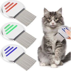 Metalen Luizenkam Set - Ultrafijne en Antislip Design - Voor het verwijderen van luizen en roos - Geschikt voor alle haartypes - Voor kinderen, volwassenen en huisdieren - Set van 3 stuks