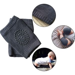 Set van 2 baby kniebeschermers - lichtgrijs en donkergrijze baby kniepads - unisex - one size