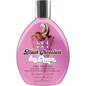 Brown Sugar Double Dark Black Chocolate Ice Cream - zonnebankcreme - 400X bronzers - 400 ml