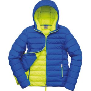 Result Womens Snow Bird Hooded Jacket R194F - Ocean Blue / Lime Punch - M